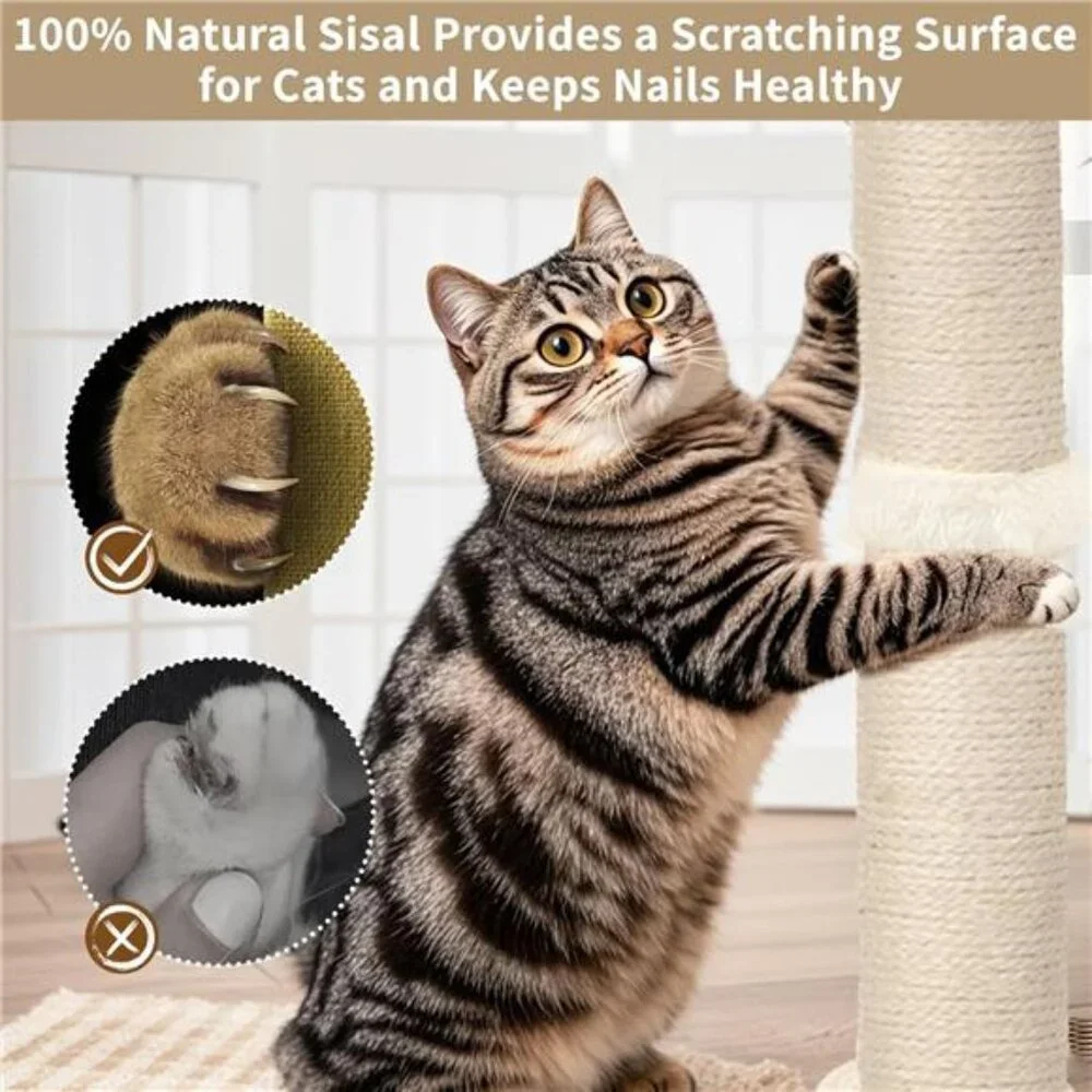 Cat Scratching Post, Sisal, Interactive Furniture Toys Cats, 25 inches